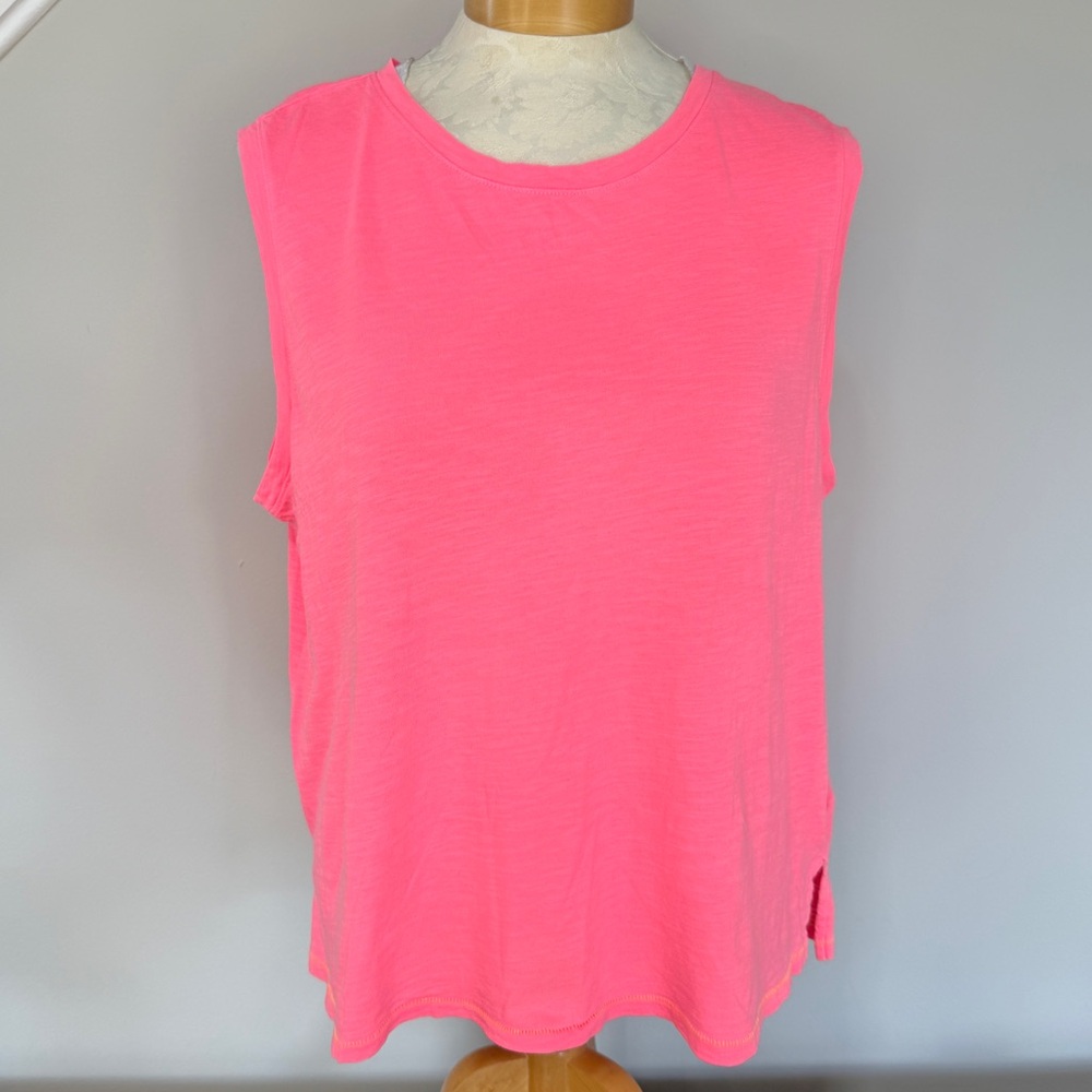 Vineyard Vines Surf Tank Neon Coral Pink Sleeveless Size Large